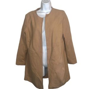 Chico’s Faux suede Camel Topper SZ 1 Petite